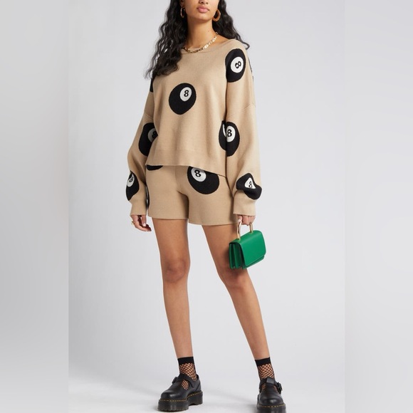 Dressed in LALA Tops - Dressed in LALA The Future Is Now Sweater & Shorts Set